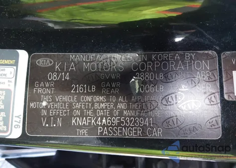 2015 Kia Forte Lx from USA, damaged, VIN KNAFK4A69F5323941
